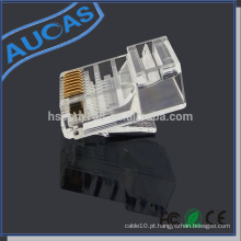 Conector de cabo de rede conector 50U banhado a ouro rj45 plug modular